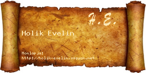 Holik Evelin névjegykártya